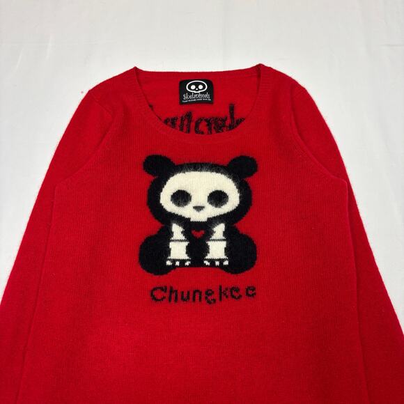 Skelanimals Cashmere Angora ChungKee Panda Sweater Women's M Grunge Goth - Picture 2 of 15
